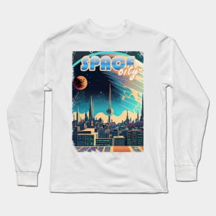 Vintage Space City Long Sleeve T-Shirt